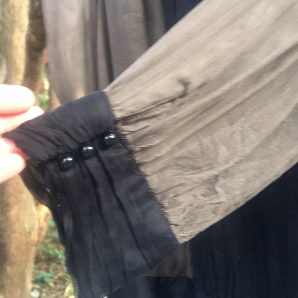 Zara Basic sheer brown/black top Medium - Picture 3 of 11